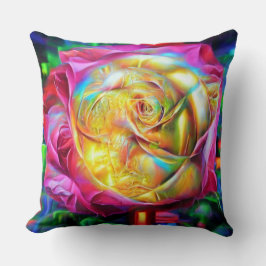 Almofada Rosa do Arco-Íris Psicodélico