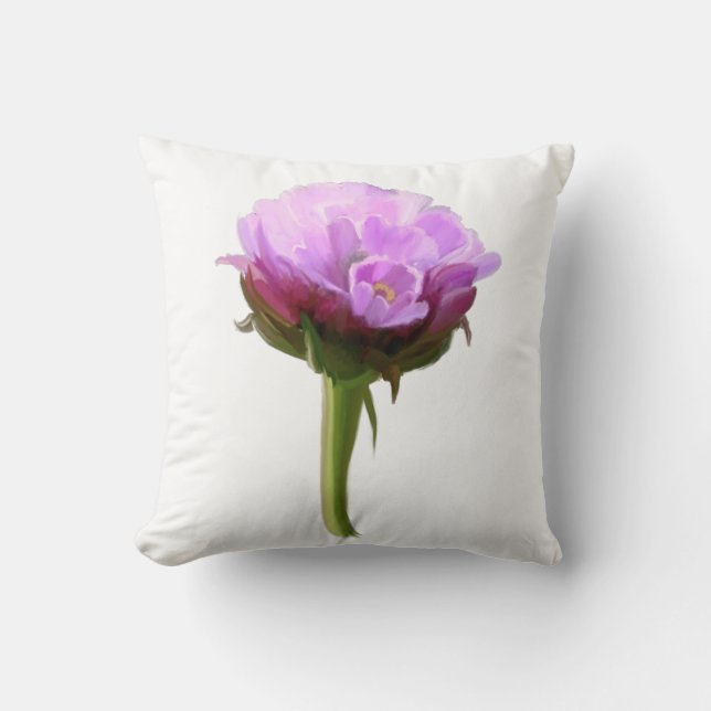 Almofada Rosa do mar, flor rosa, fundo branco (Frente)