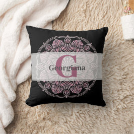 Almofada Rosa Dot Mandala Monogramas