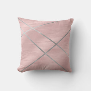 Almofada Rosa Dourado Blushing Pink & Silver Lines