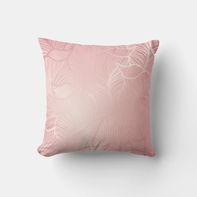 Almofada Rosa dourado Damask vintage  (Frente)