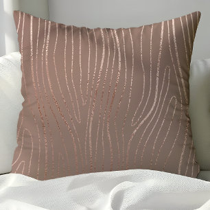 Almofada Rosa Dourado Grão de Madeira Abstrato Luxo Glamour