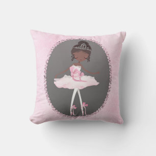 Almofada Rosa e Cinza Quarto de Meninas Bailarina Dark