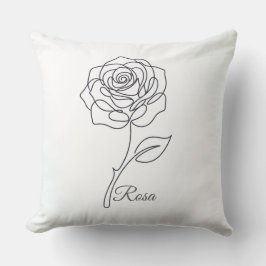 Almofada Rosa: Elegant One Line Art Pillow