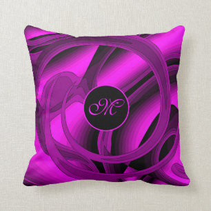 Almofada Rosa Floral Abstrato Roxo Moderno