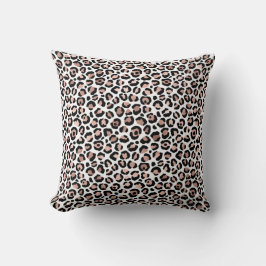 Almofada Rosa ouro impressão de leopardo preto cheetah tend