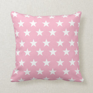 Almofada Rosa pálido chique da casa de campo com estrelas