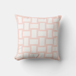 Almofada Rosa Pastel Macio e Design de Tecido Branco