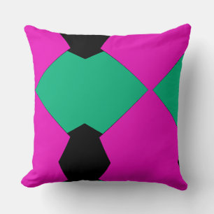 Almofada Rosa Préppy Verde Esmeralda Padrão Mosaico Abstrat
