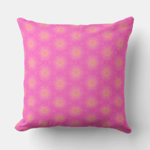 Almofada Rosa Quente Áspero com Manchas Laranja