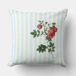 Almofada Rosa rapa marfim e fita azul