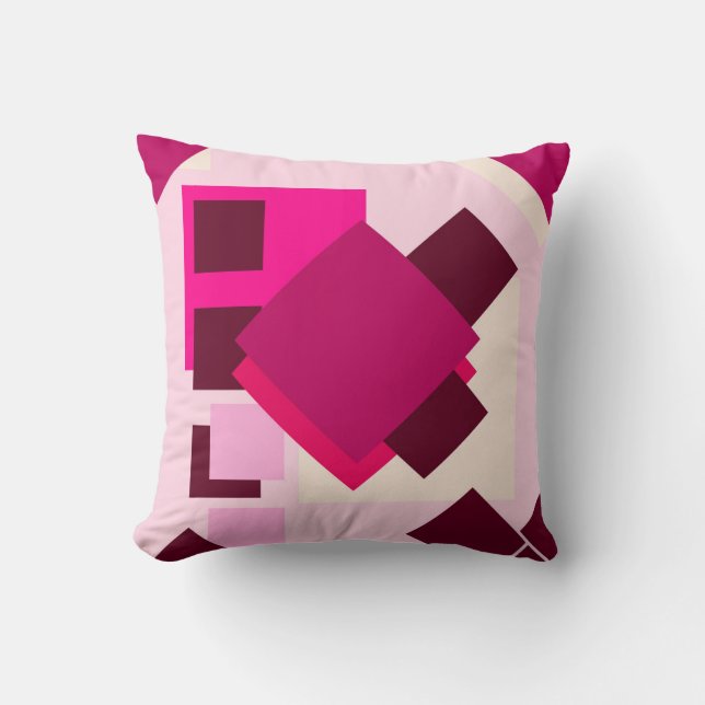 Almofada rosa-rosa-abstrato (Frente)