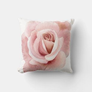 Almofada Rosa Rosa Cor-de-Rosa Esbranquiçada Ilustrada À Mã