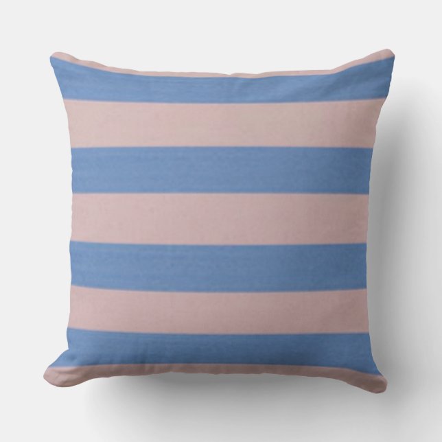 Almofada Rosa Rosa e Serenity Baby Blue Stripes (Frente)