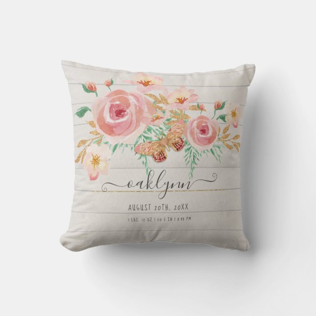 Almofada Rosa Rosa Rosa Rosa Rosa Floral, Bebê, Nasce, Apos (Frente)