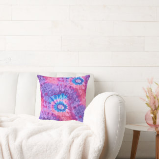 Almofada Rosa Roxo e Azul Turquesa Espiral Psicanédico Tie 