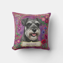 Almofada Rosa Schnauzer Sal e Pimenta Personalizad