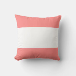 Almofada Rosa Suave Pastel e Design de Barra Branca