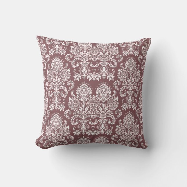 Almofada Rosa Taupe Victorian Damask (Frente)