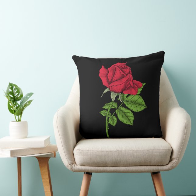 Almofada Rosa vermelha (Cadeira)