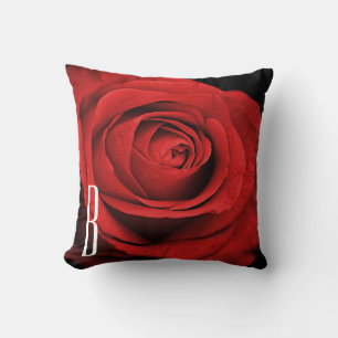 Almofada Rosa Vermelha Preta (Qualquer Cor) Rústico Glam Pe