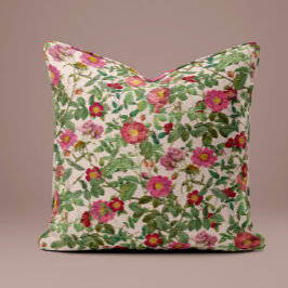 Almofada Rosa Vintage em Marfim Macio