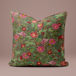 Almofada Rosa Vintage em Oliva Taupe
