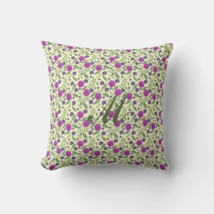Almofada Rosa violeta folhas padrão Travesseiro decorativo