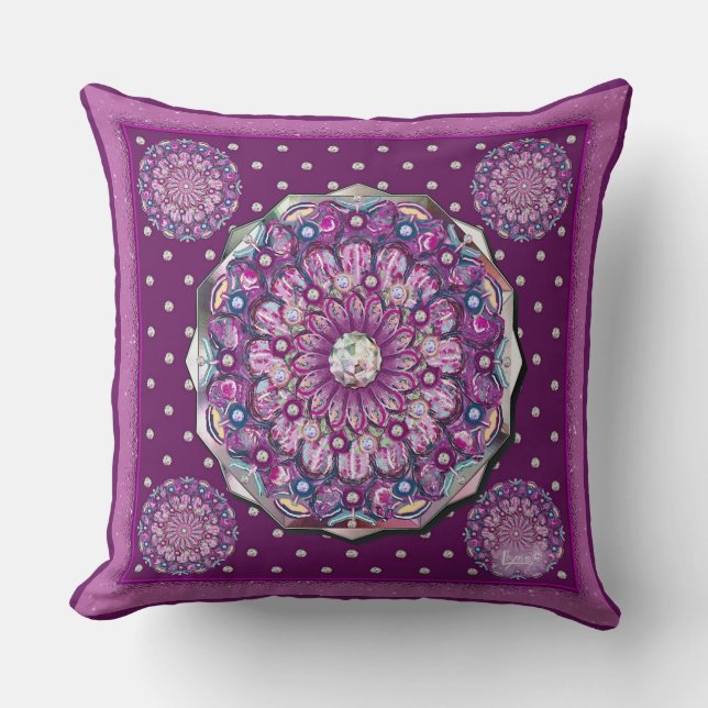 Almofada Rosace vermelho cardinal (Frente)