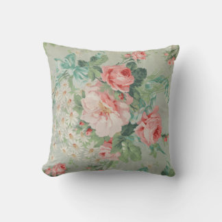 Almofada Rosas Antiquados De Couve De Vintage Francês