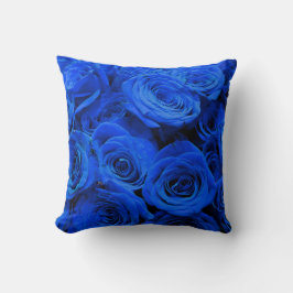 Almofada Rosas azuis elegantes flores azuis floral azul