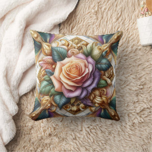 Almofada Rosas bem projetados na arte artificial