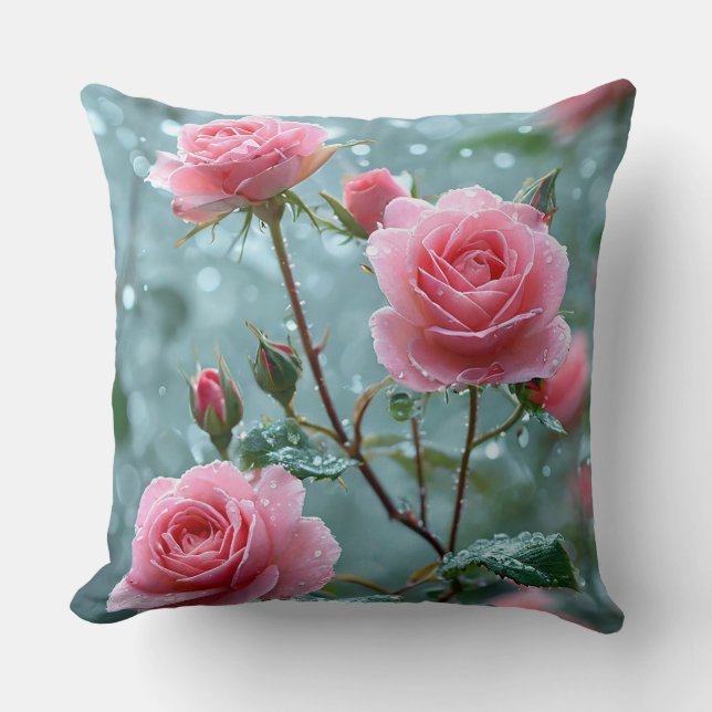 Almofada Rosas cor-de-rosa (Frente)