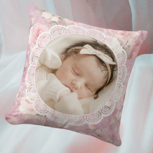 Almofada Rosas de Memória Personalizadas em Renda Vintage