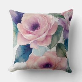 Almofada Rosas de Pastas Rosa e Púrpura