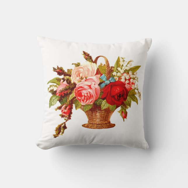 Almofada Rosas de Vintage para o País Francês (Frente)