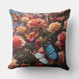 Almofada Rosas e borboletas