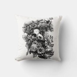 Almofada Rosas e mariposas - Preto