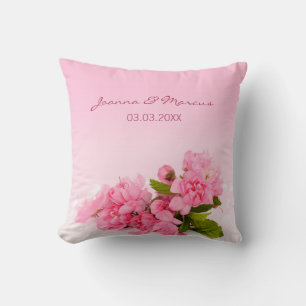 Almofada Rosas e pétalas cor-de-rosa