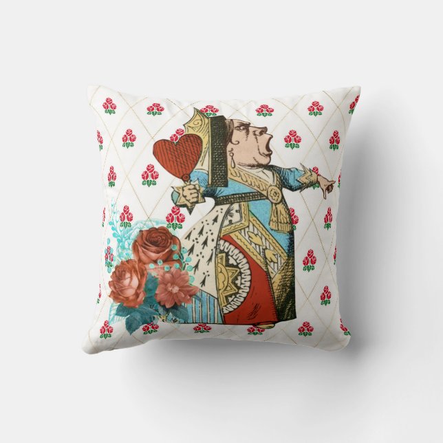 Almofada Rosas e Rainha de Ouros de Alice (Verso)