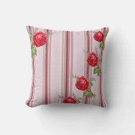 Almofada Rosas e Travesseiro decorativo de faixas