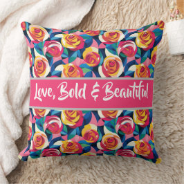 Almofada Rosas Em Camadas de Amor - Amor, Ousado e Belo