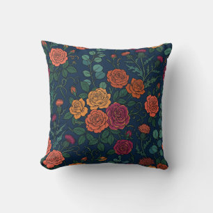 Almofada Rosas Floral Japonês Ukiyo-E Travesseiro