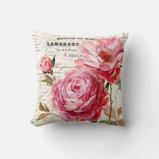 Almofada Rosas franceses, chique, (Frente)