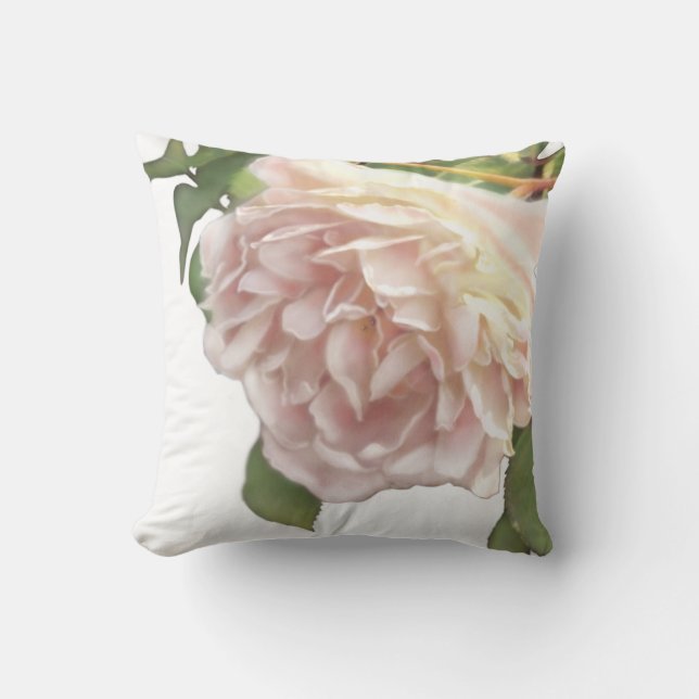 Almofada Rosas marfim pêssego (Frente)