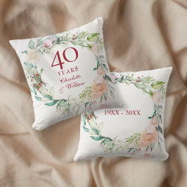Almofada Rosas para o 40º Aniversário de Casamento Rubi em