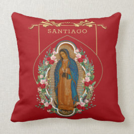 Almofada Rosas Religiosos Católicos da Virgem Guadalupe