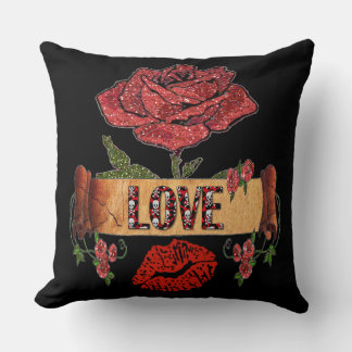 Almofada Rosas Rockabilly RAB, Amor & Batom