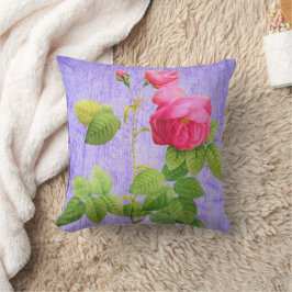 Almofada Rosas Rosa-Chique Vintage Em Lilac
