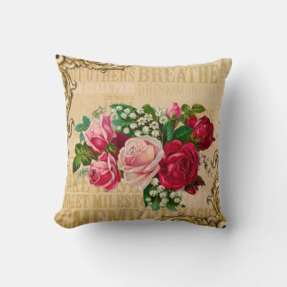 Almofada Rosas vermelhas de sépia romântica em